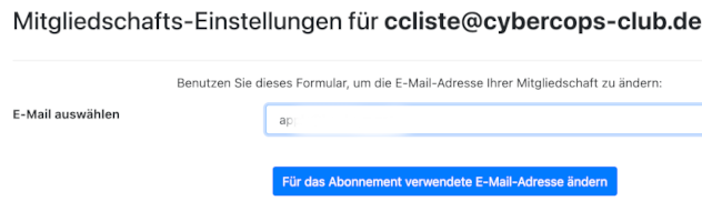Konto - Mail Adresse ändern