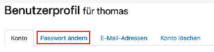 Konto - Passwort ändern